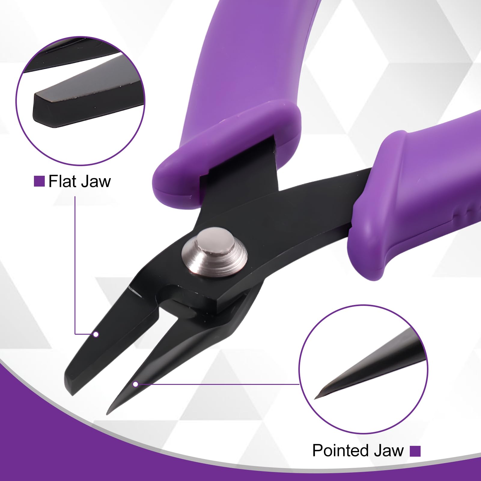 SPEEDWOX Pinzas para reparación de relojes, alicates de plomo cónicos, diseño de 2 puntas, yate plano, ajuste de correa de reloj, herramienta, acero al carbono, funcionamiento elástico con una sola