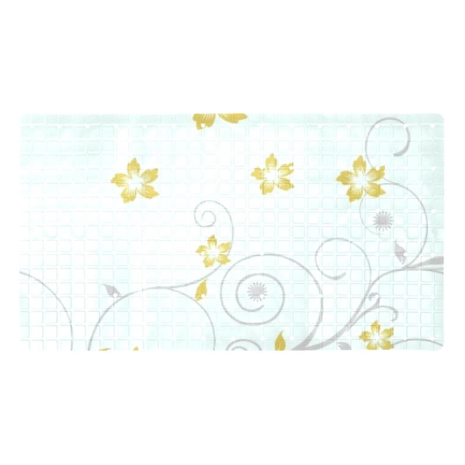 Tapis de bain antidérapant haut de gamme 40x70 cm à motif floral