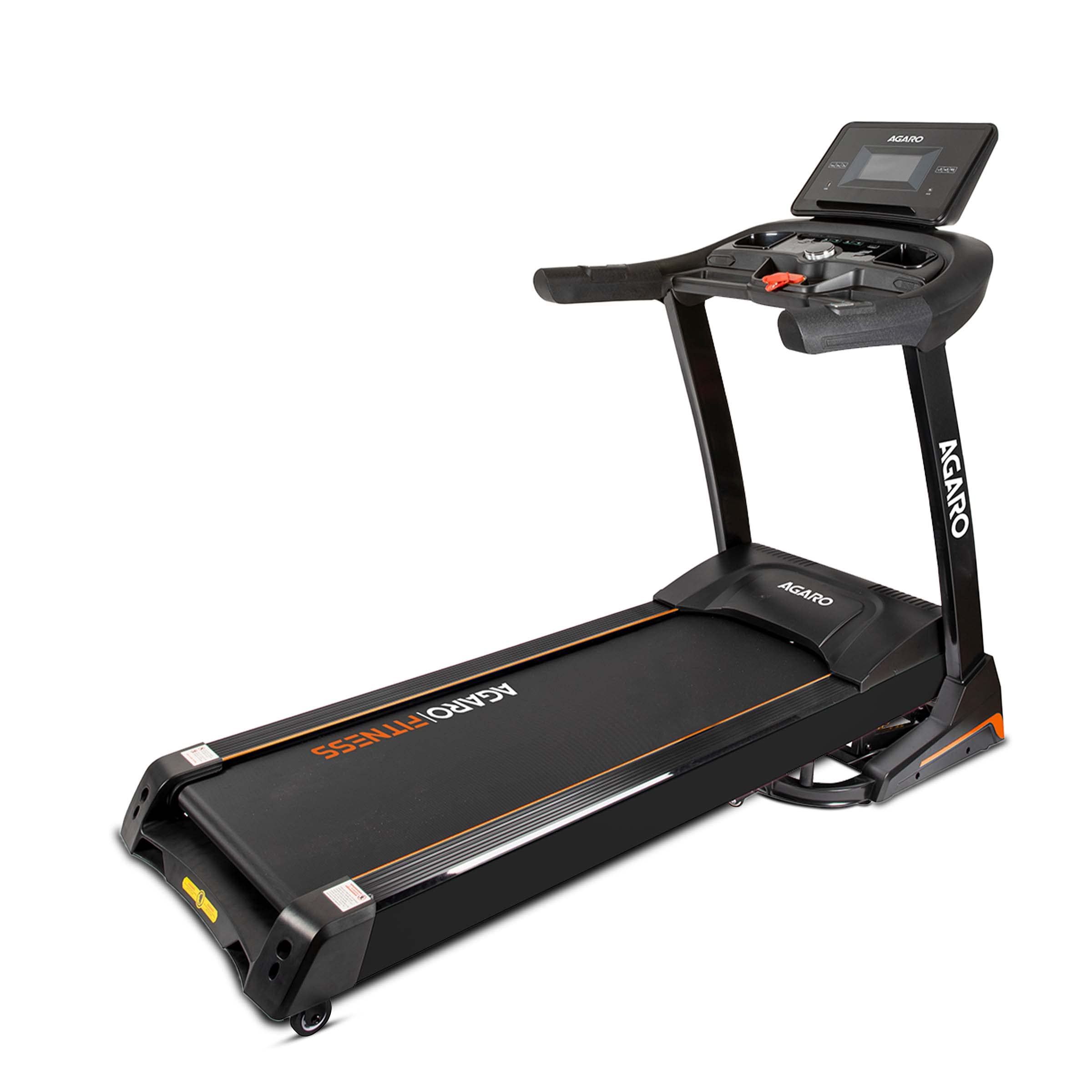 AGARO Mars Motorized Foldable Treadmill, AC Power 4HP (6HP Peak), Max User Weight 140Kg, Max Speed 18Km/Hr, 15 Level of Auto Inclination, Free Online Assistance for Installation,Black