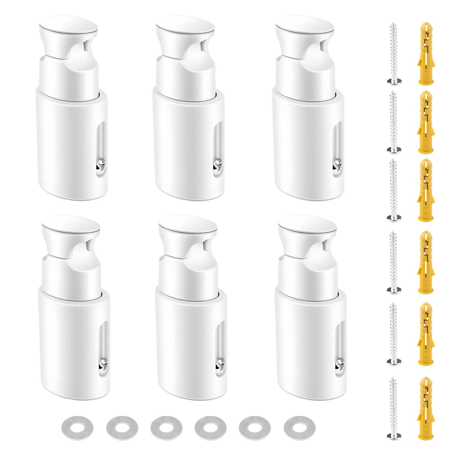 6 Piezas Soporte Radiador Pared Soporte Toallero Electrico, Soporte Radiador Pared Ajustable Soporte Radiador ABS Compatible con Radiadores Rectos y Curvos, Blanco