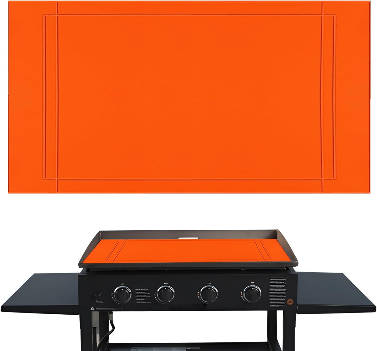 36 Inch Silicone Griddle Mat Orange Food Grade Grill Cover Protective Pad Cuttable Rust and Dust Proof Easy to Clean Dishwasher Safe Accessories