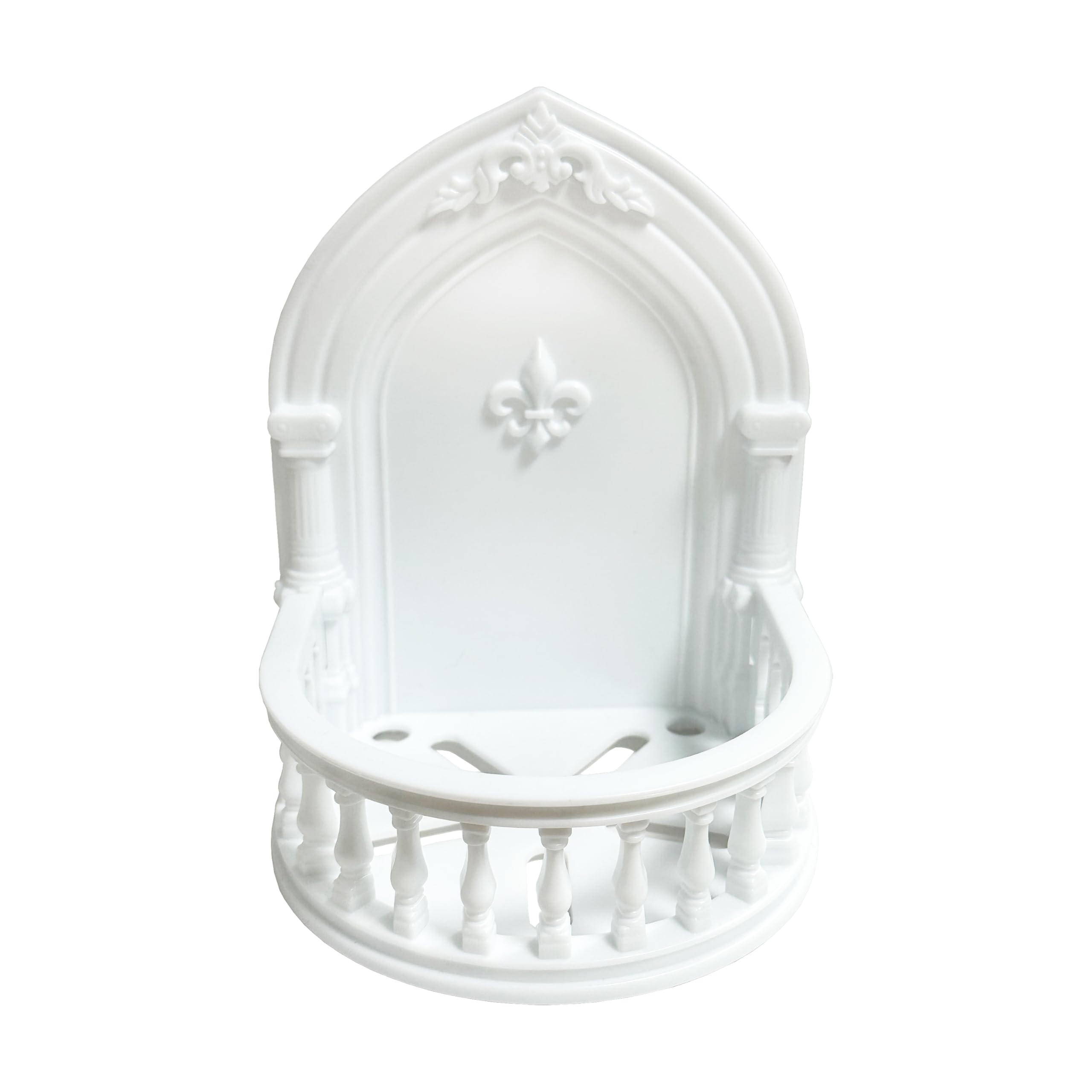 Floating Shelves for Wall, White Wall Mounted Decorative Display Shelf, European Retro ABS Floating Shelf Decor Collectibles Mounted for Bathroom Kitchen Bedroom Corner, Decorative Storage Tiny Stand