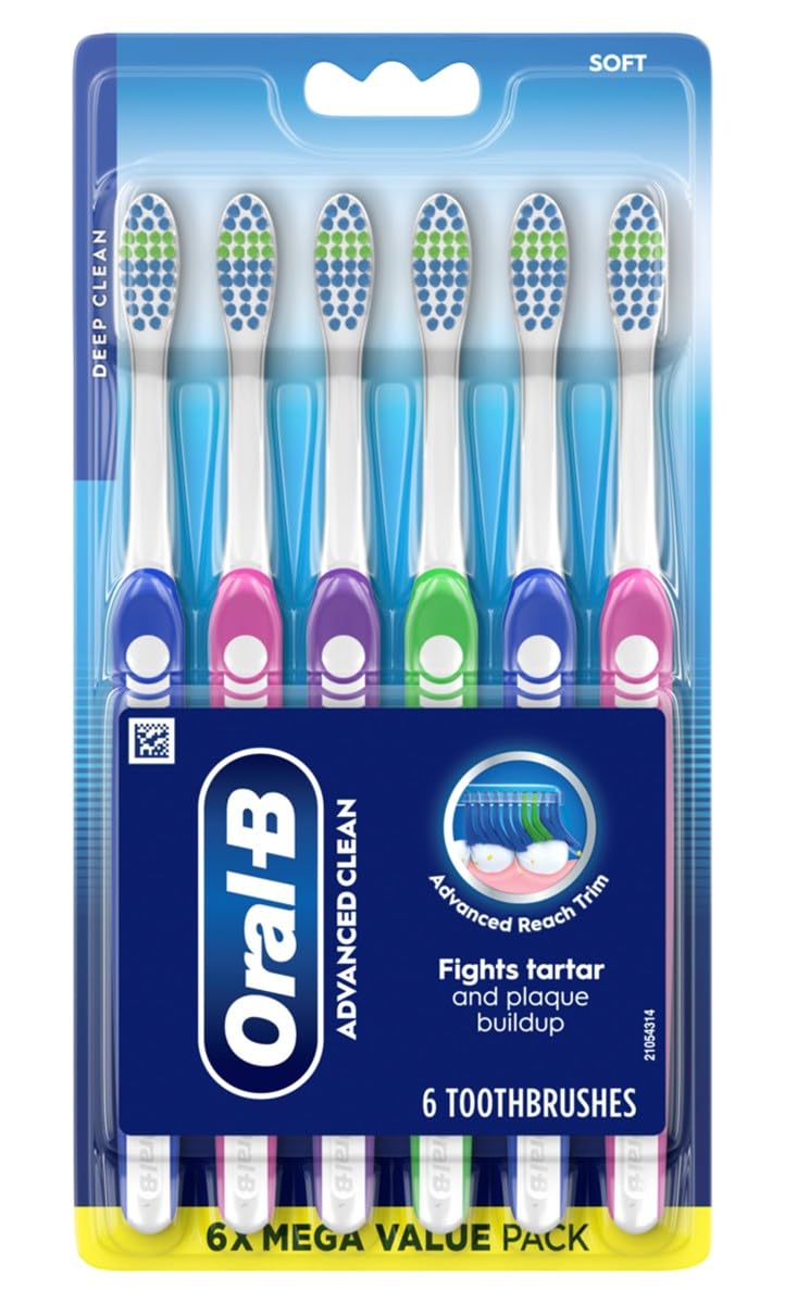 oral-b toothbrush indicator color collection soft 6 count