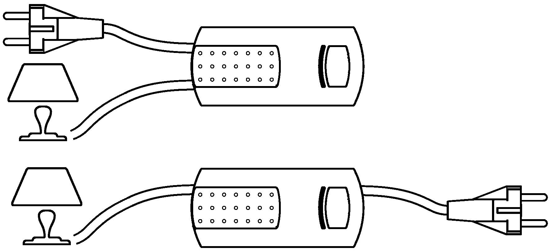 EHMANN 2620 x 0700 ściemniacz sznurkowy T26.07 czarny, fazowy, 230 V, 50 Hz, moc: LED 3-35 W, 7-110 W/VA