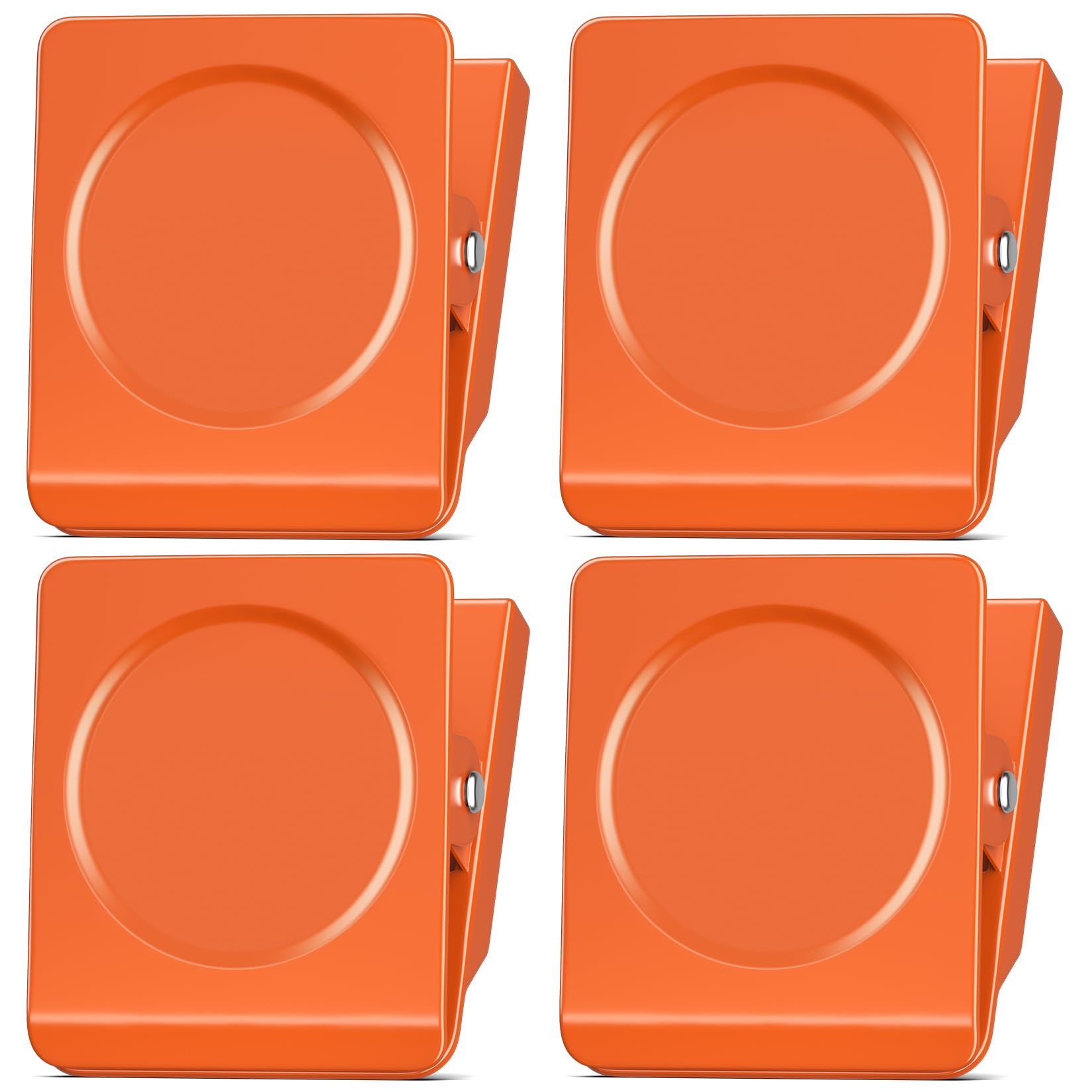FINDMAG Extra Strong Magnetic Clips, 2.2inch Magnetic Binder Clips Heavy Duty, Large Clips with Magnet for Refrigerator, Office, Hanging Photos, Classroom (4Pack, Orange) — image 1