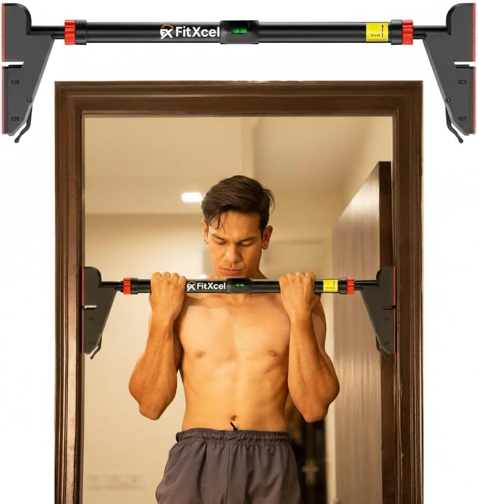 FitXcel Adjustable Doorway Pull-Up Bar 76-110cm Max Load Capacity