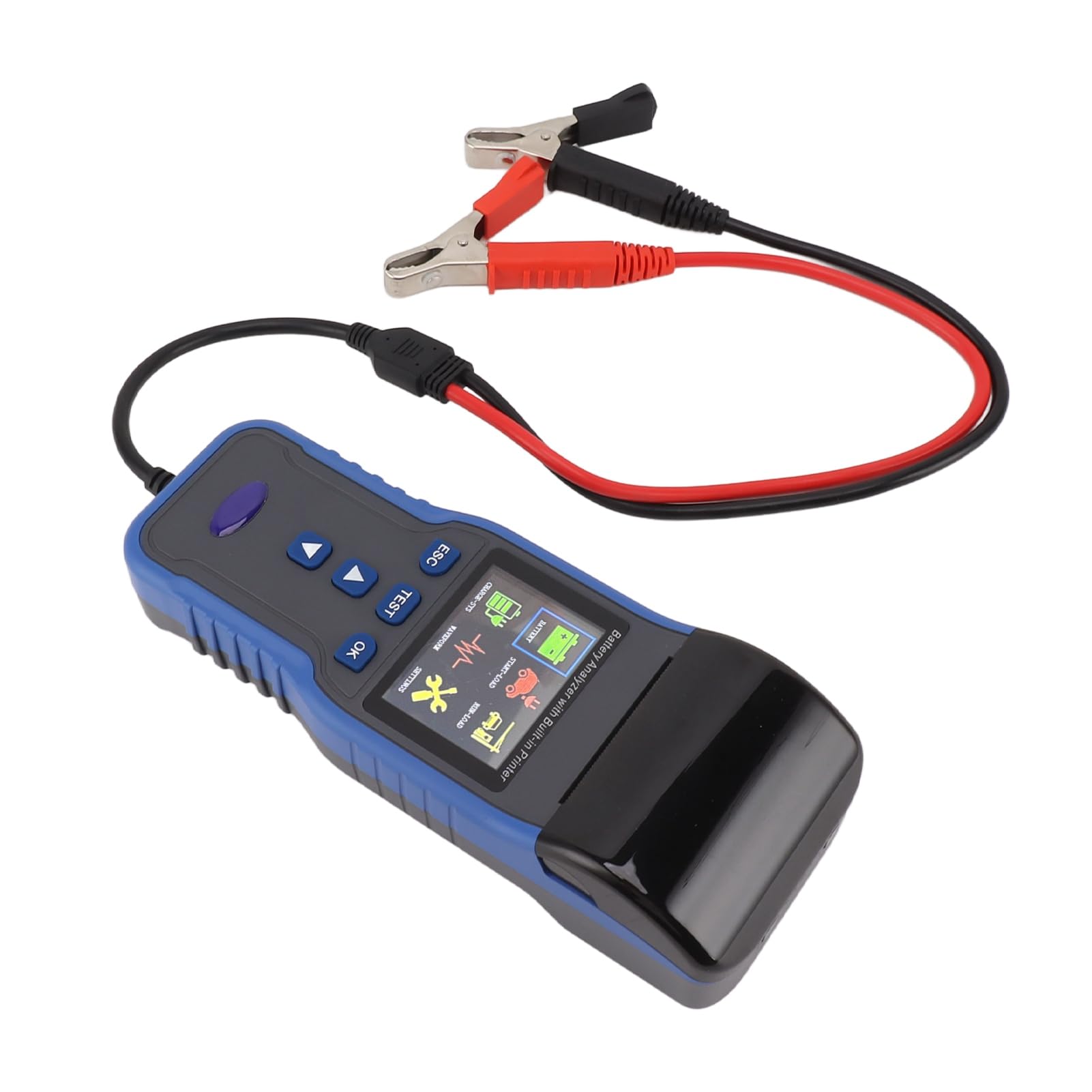 Tester Akumulatora Samochodowego 12 V 24 V Tester Obciążenia Akumulatora ABS 100 do 2000 CCA z funkcją Drukowania Rezystancji Wewnętrznej Test Kelvina dla Warsztatów Samochodowych