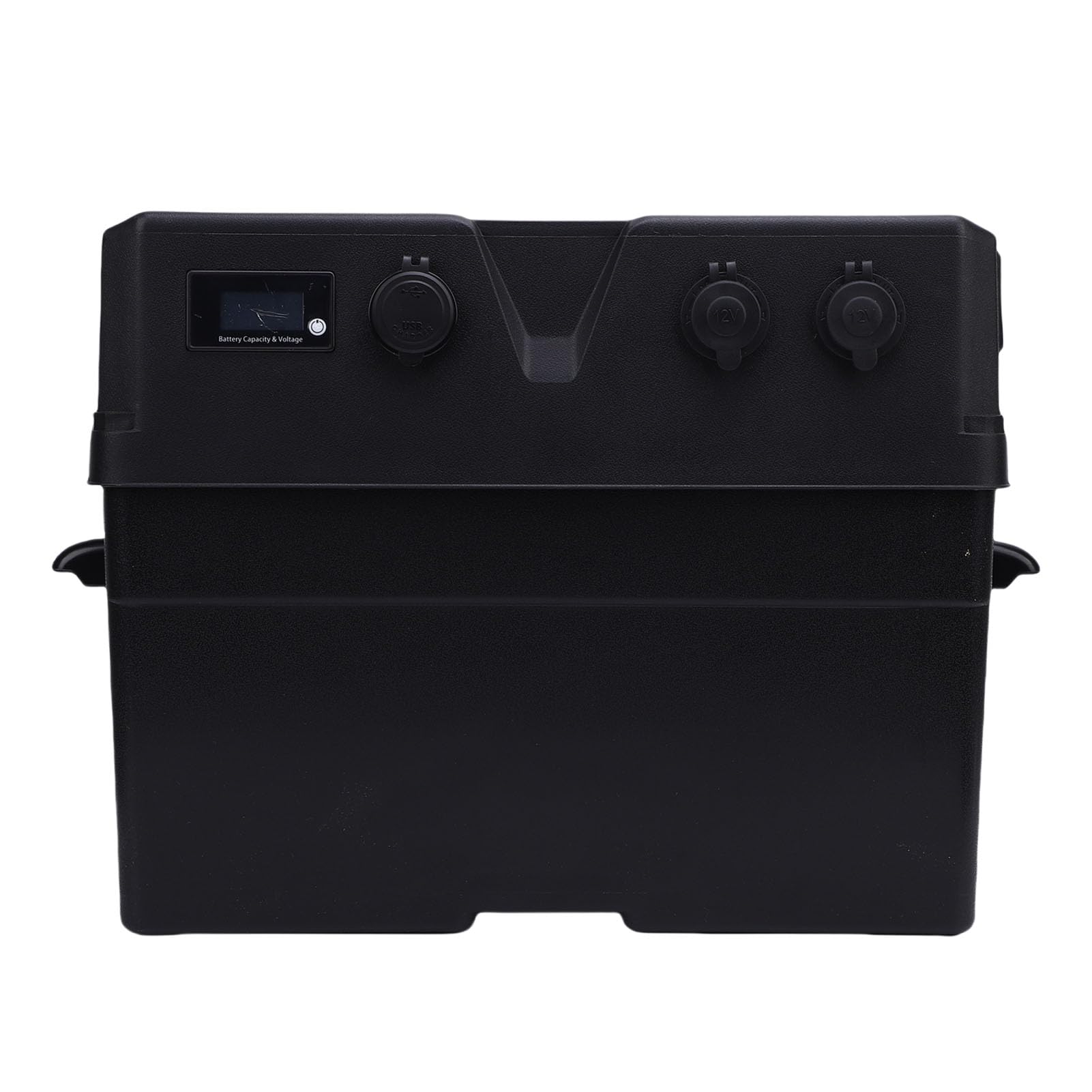 RiToEasysports Smart Battery Box RV Morski Panel Słoneczny Przenośny Lekki Deszczowy System Zarządzania baterią 12V z Paskami i Sprzętem dla Silnika Trollingu dla Konserwatorów