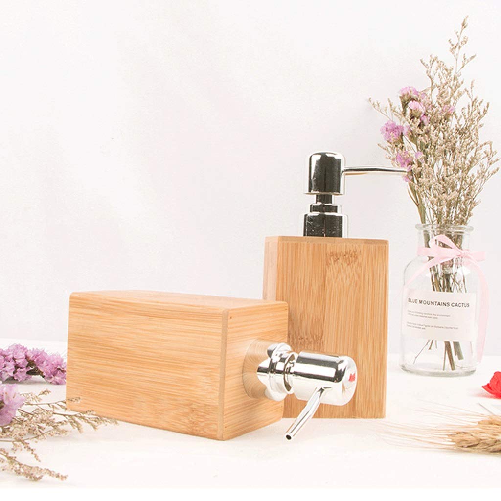 Distributori di Sapone da banco, in Legno Naturale, Dispenser Manuale per Sapone e lozione, 200 ml 6,7 Once, distributori di Sapone per Cucina, Ufficio e Scuola (Confezione da 3 OneColor)