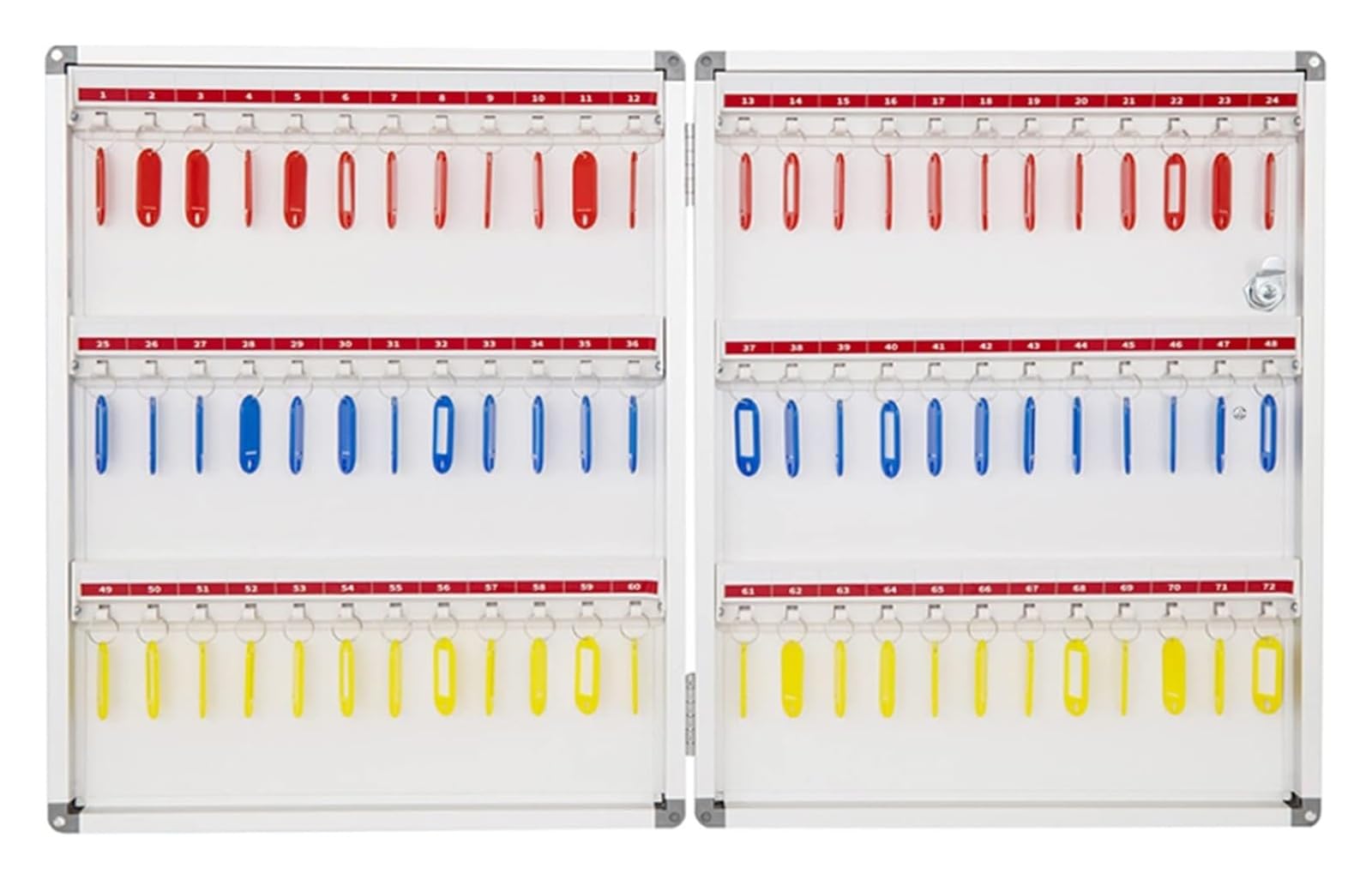 Armoire À Clés Murale avec 48 Crochets Et Étiquettes pour Clés. Idéale pour Les Hôtels, Les Bureaux, Les Entreprises Et Les Concessionnaires Automobiles. Comprend 2 Clés De Déverro