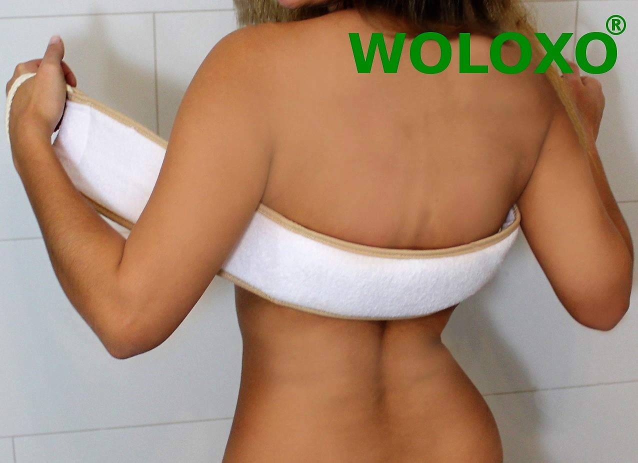 hochwertiger Luffaschwamm Rückenbürste Körperbürste Badebürste Rücken Gurt scrubber für Rücken mit 100% Luffa-Faser Natur Massagebürste Cellulite Peeling Körper