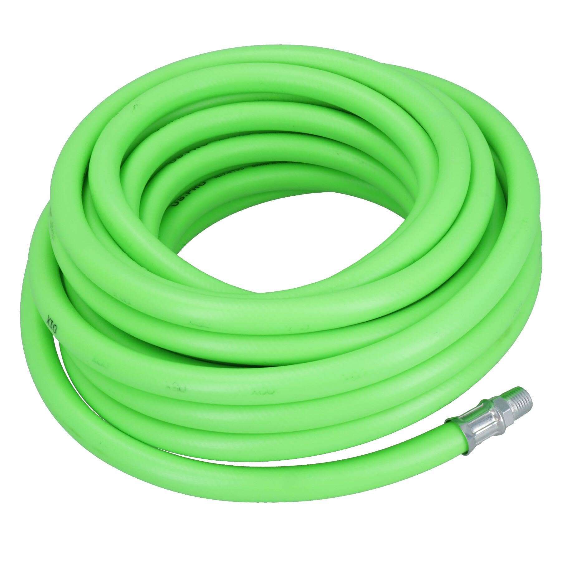 Ab Tools Men's High Visibility Green 10 Metres Soft Rubber Hi-Vis Air Compressor Hose Airline 1/4 Bsp Thread