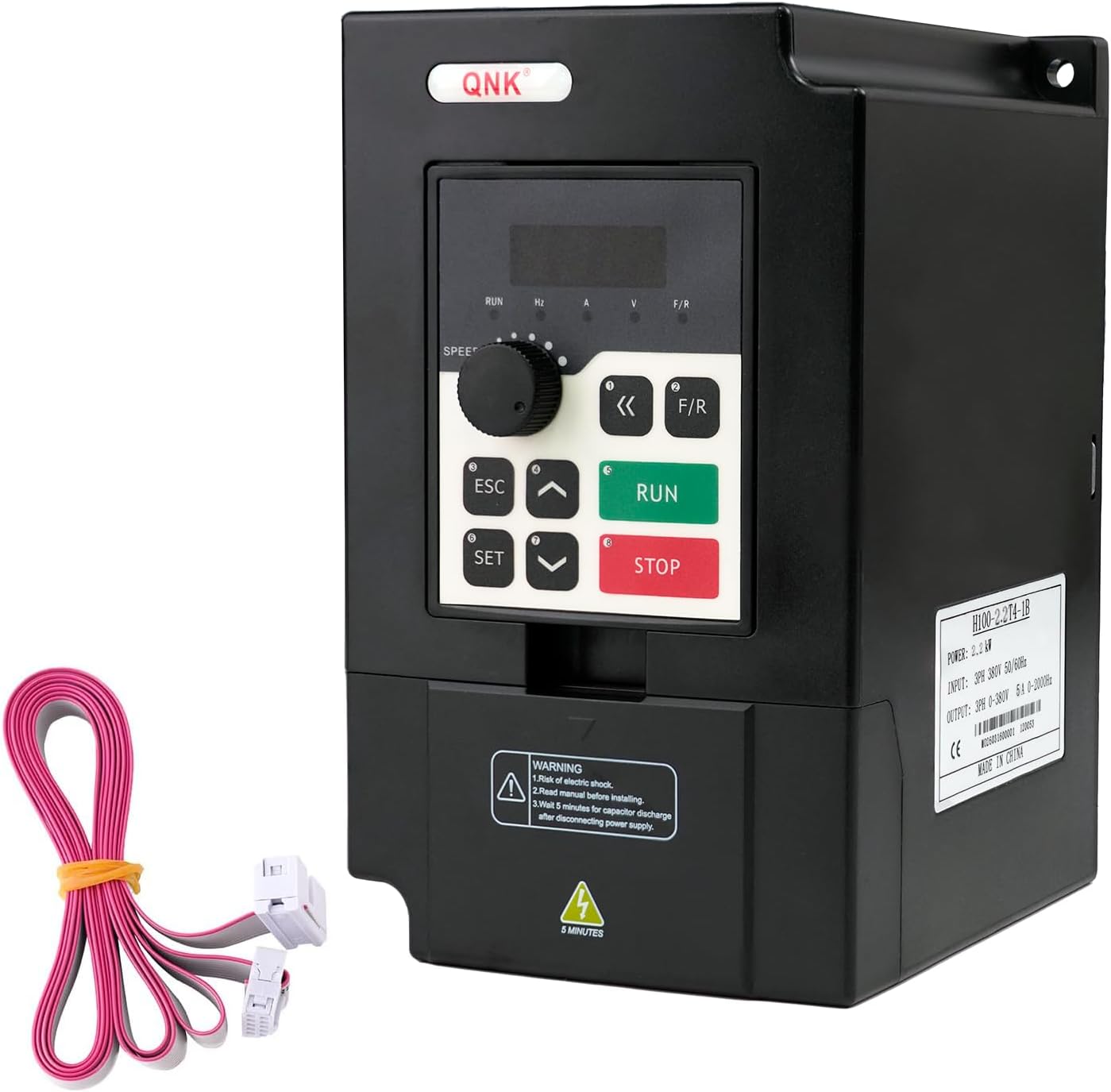 QNK 2.2KW 380V 3HP 5A AC VFD Converter Single to 3 Phase Inverter Variable Frequency Drive CNC Spindle Motor Speed Controller