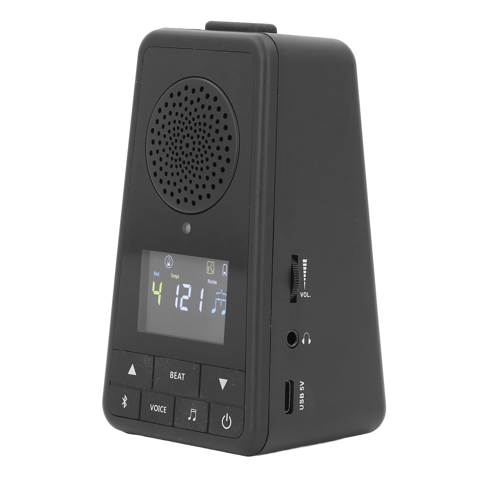 Jeffergarden Metrónomo Altavoz Digital, 5.0, Sonido Potente, Conteo Vocal, Reproducción de Música, Portátil y Duradero, Carga USB Tipo C