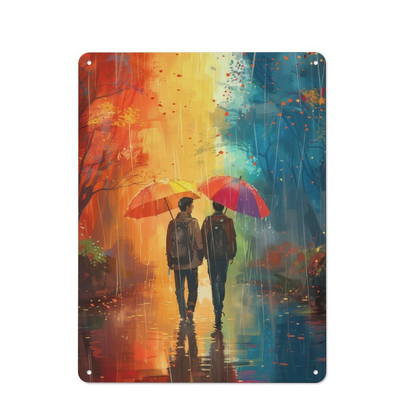 Junmoney Love In The Rain 40X30cm Vintage Metal Plaque With For Garage Or Workshop, A Christmas Gift For People Styling Garage And Workshop