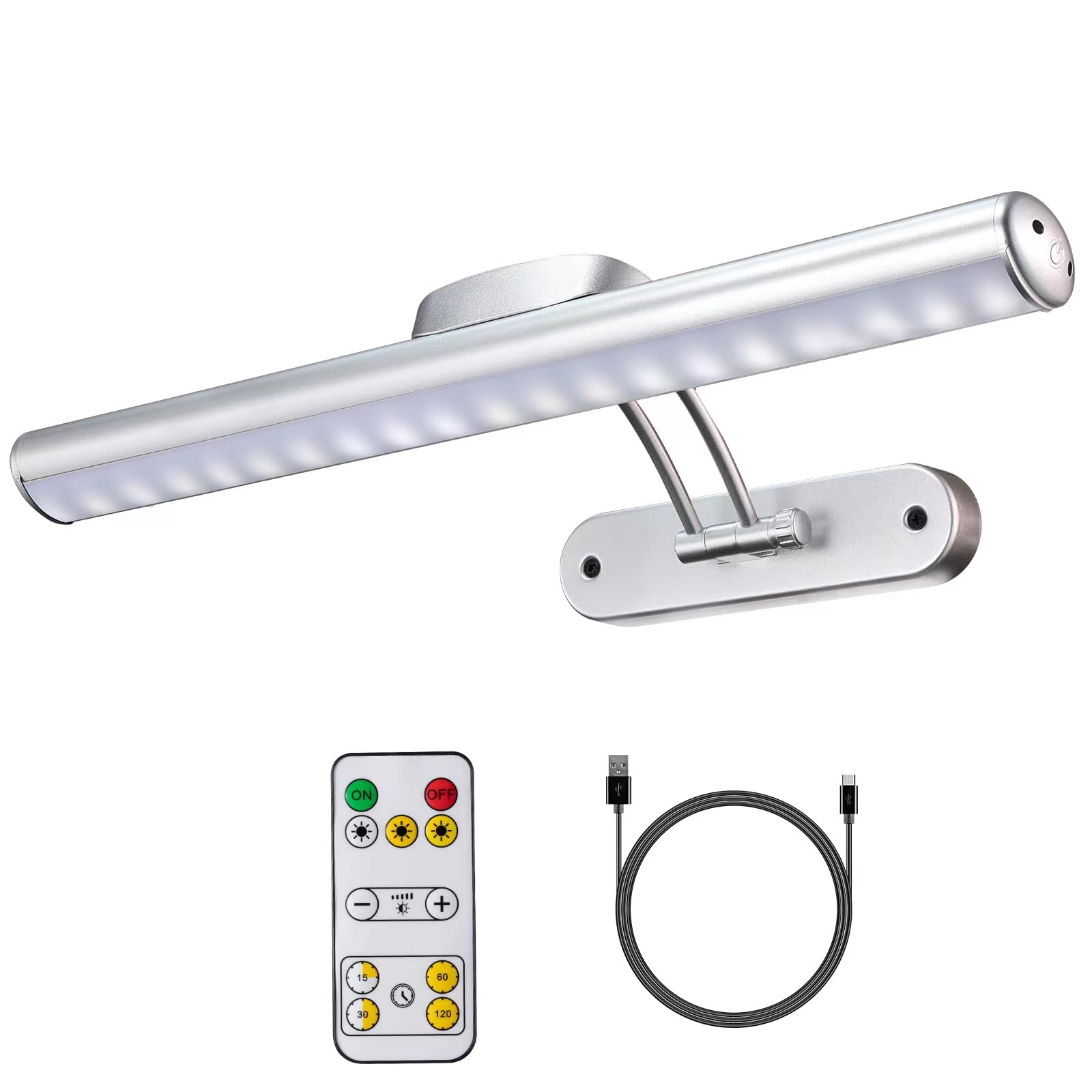 MIOBLUE Bild Licht, batteriebetriebene Bild Lichter für Gemälde mit Fernbedienung, Metall Display Art Licht mit Timer und dimmbar für Wandmalerei, Rahmen, Porträt, Dartboard