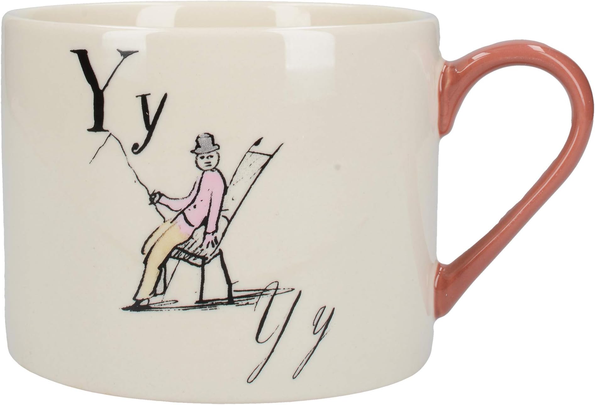 V&A Nonsense Alphabet Collectible Ceramic Mug with Printed 'Y…' Poem, 430 ml (15 fl oz) - White/Red