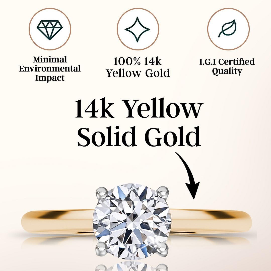 SHOP LC DELIVERING JOY IGI Certified 0.5–4 Carat Lab Grown Diamond Ring for Women E-F Color VS Clarity Solid 14K Gold/Platinum/Sterling Silver Real Cute Engagement Wedding And Jewelry Gifts