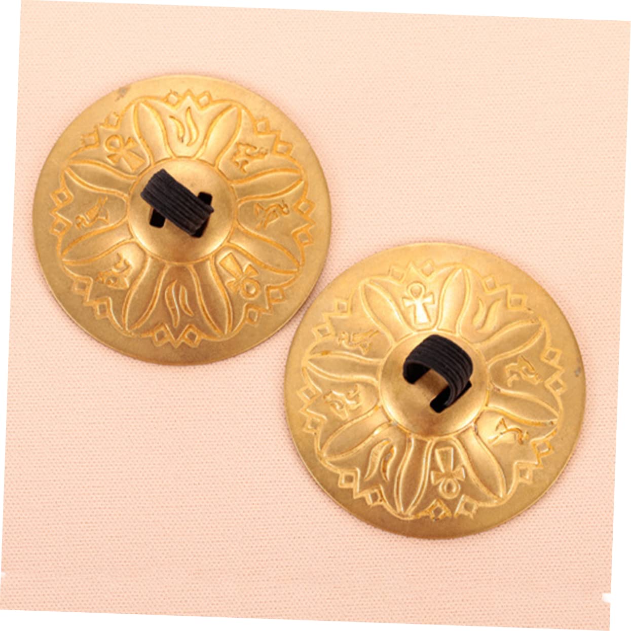 Yardwe 1Pair Finger Cymbals Style Copper Finger Percussion Cymbals Thick and Loud Sound for Dance Performances and Musical Shows