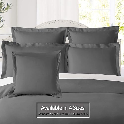 Miniatura 2 de Nestl Bedding - Fundas de almohada hipoalergénicas de microfibra cepillada doble, estilo hotelero, Microfibra, Gris Carbón, King
