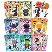 Spirit Halloween Stickers 24 Sheets | Instant Party Decorations with Bats, Spiders & Witches | Non-Toxic UK | Kids Adults Crafts | Gift Favour