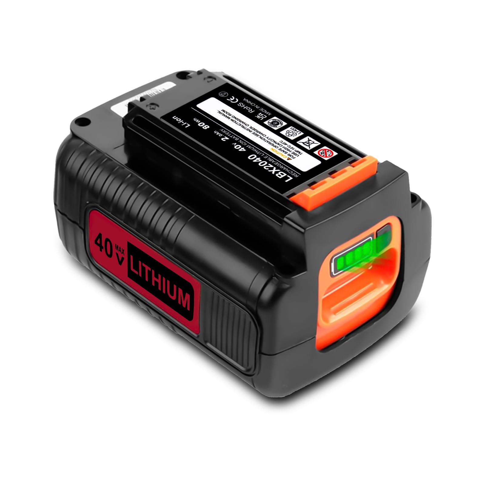 Lithium ion 40 Volt LBX2540 Replacement Battery Compatible with Black and Decker 40V Battery LBX2540 LBX1540 LBX2040 LBXR36 LBXR2036 LBXR36-2 LST540 LCS1240 LST136W Power+ Tools(Red)