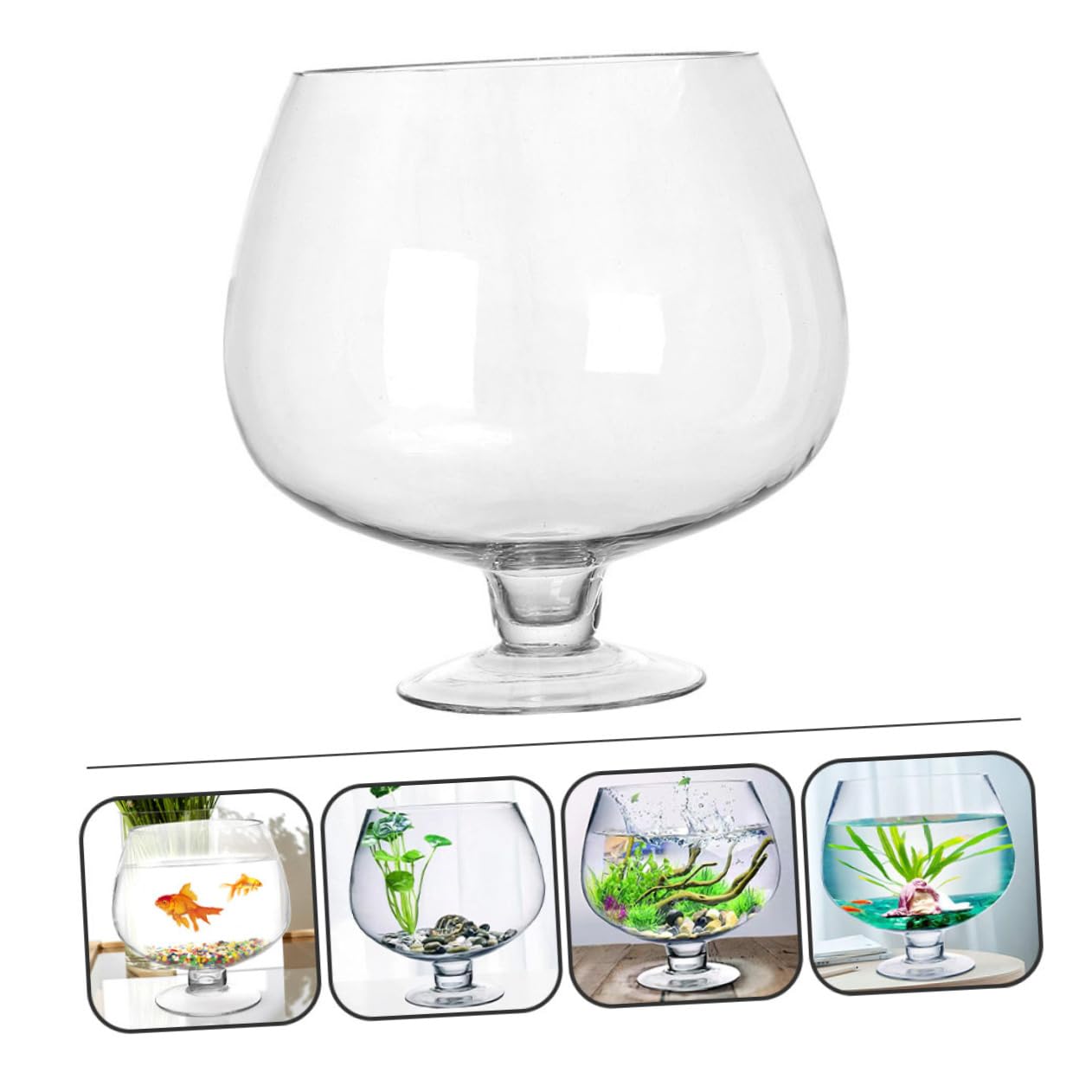 OUNONA Aquarium Verre pour Bettas Délicat Vase à Poissons Transparent Multi-Usage Aquarium De Table pour Poissons Rouges