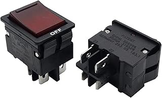 On Off Rocker Mini Switch Circuit Breaker Twinned Poles Rocker Switch/Circuit Breakers for Equipment 1Pcs (Size : 5A)