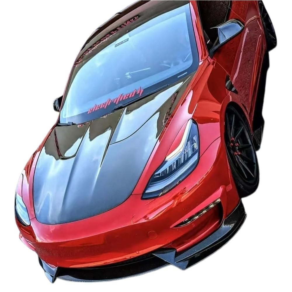 Przedni zderzak samochodowy wargi kompatybilny z Tesla Model 3 Model Y 2017-2025 podbródek dyfuzor Body Kit Spoiler deflektor akcesoria do tuningu części samochodowe(M3 Glossy CarbonLook)