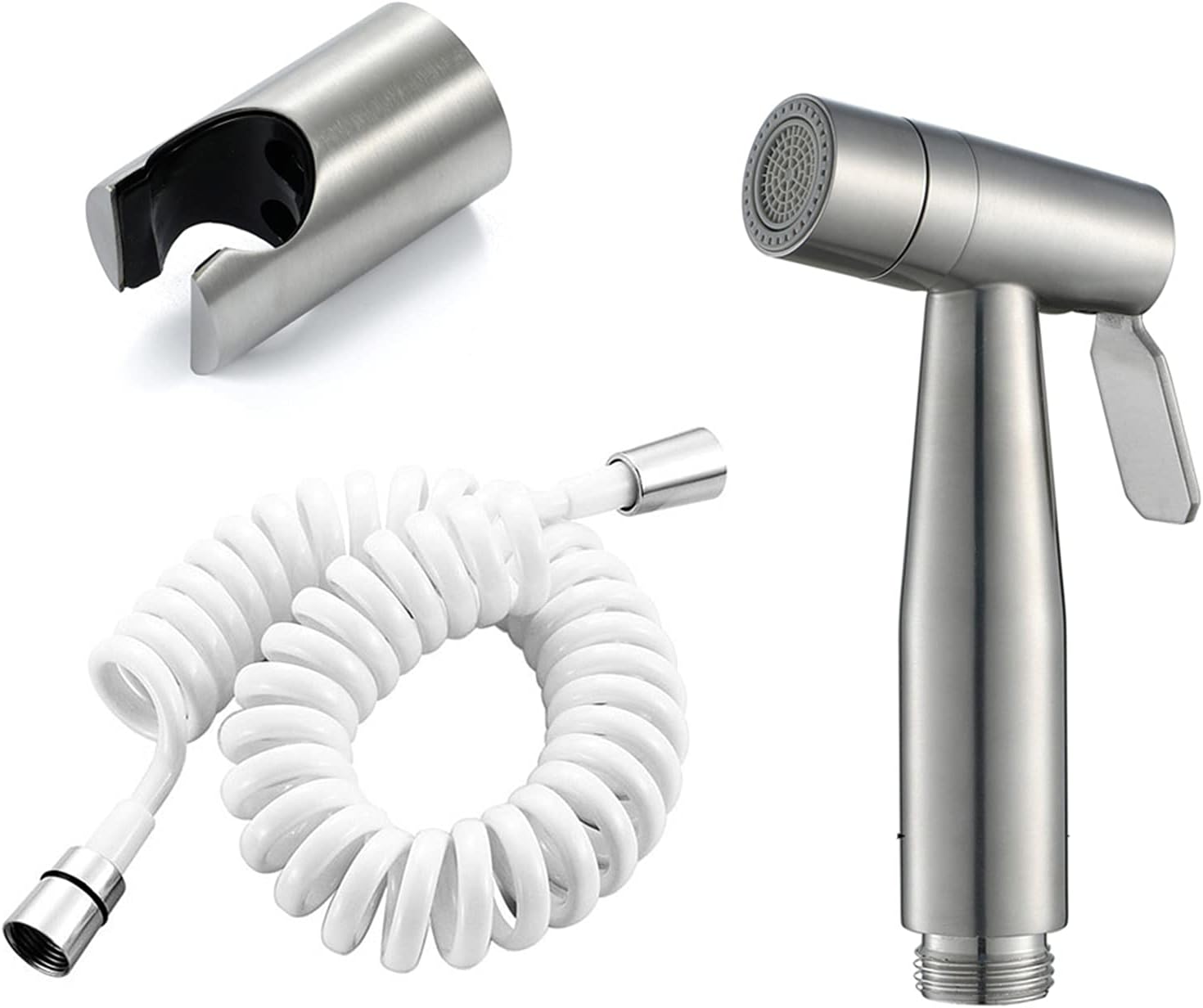 HandheldSprayer, Premium Stainless Steel Cloth Diaper Sprayer Set 2 FunctionSprayer for Toilet for Toilet-Adjustable Water Pressure Control,Telephone line Hose(Telephone Line Hose)