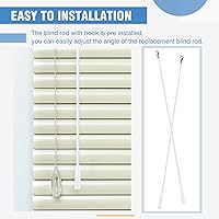 Vista 4 de Bokon 2 Piezas Varilla Blanca de Fibra de Vidrio para Persianas Verticales Repuesto con Gancho y Mango para Accesorio Abridor de Ventana