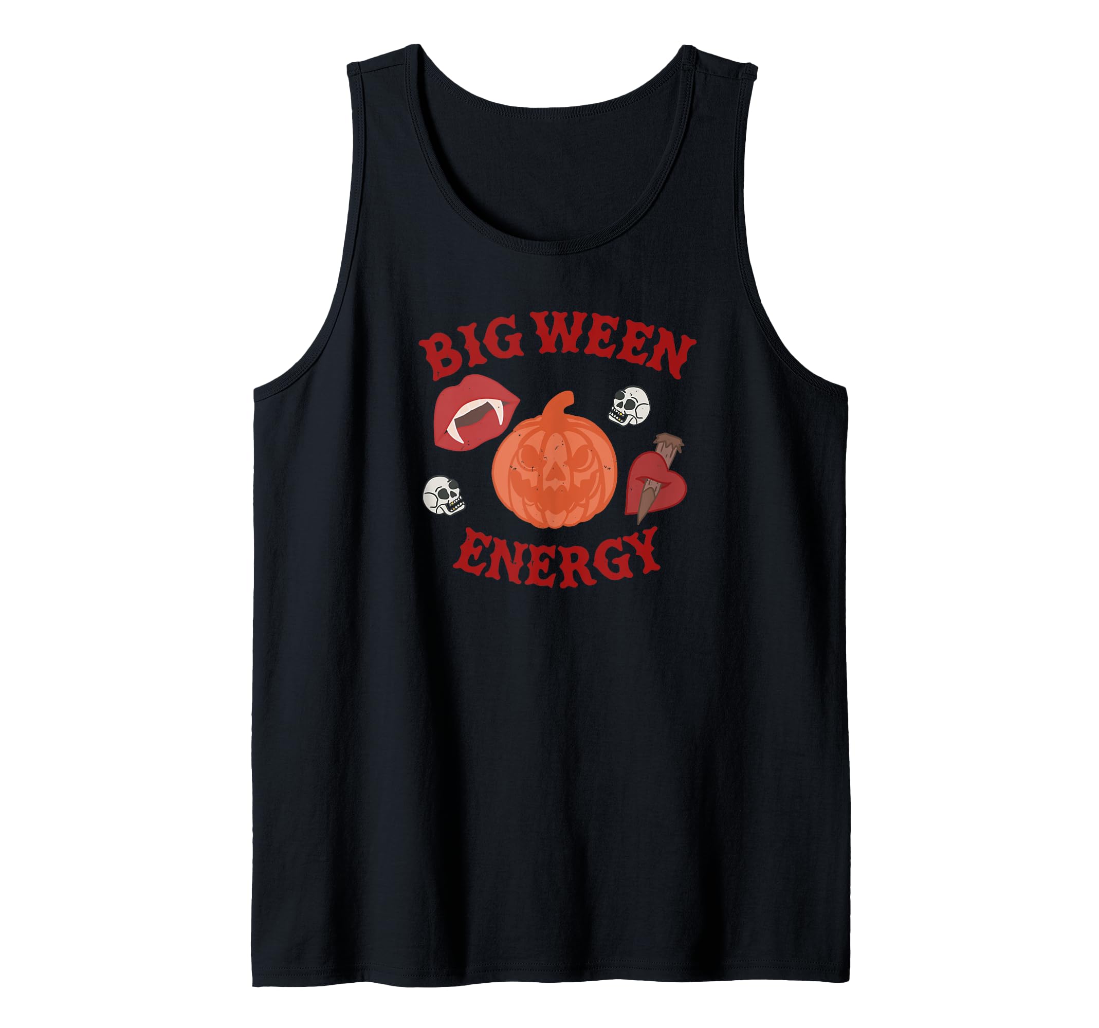 Goth Charm Halloween Skeleton-themed apparelBig Ween Energy Funny Scary Spooky Tee Tank Top