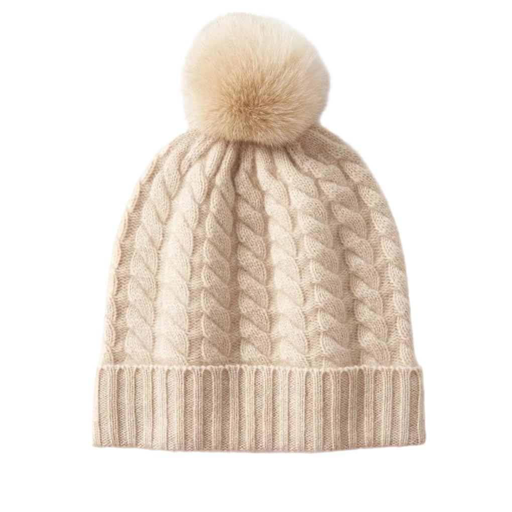 Bonnet en cachemire texturé anti-froid doux et chaud pour l'hiver