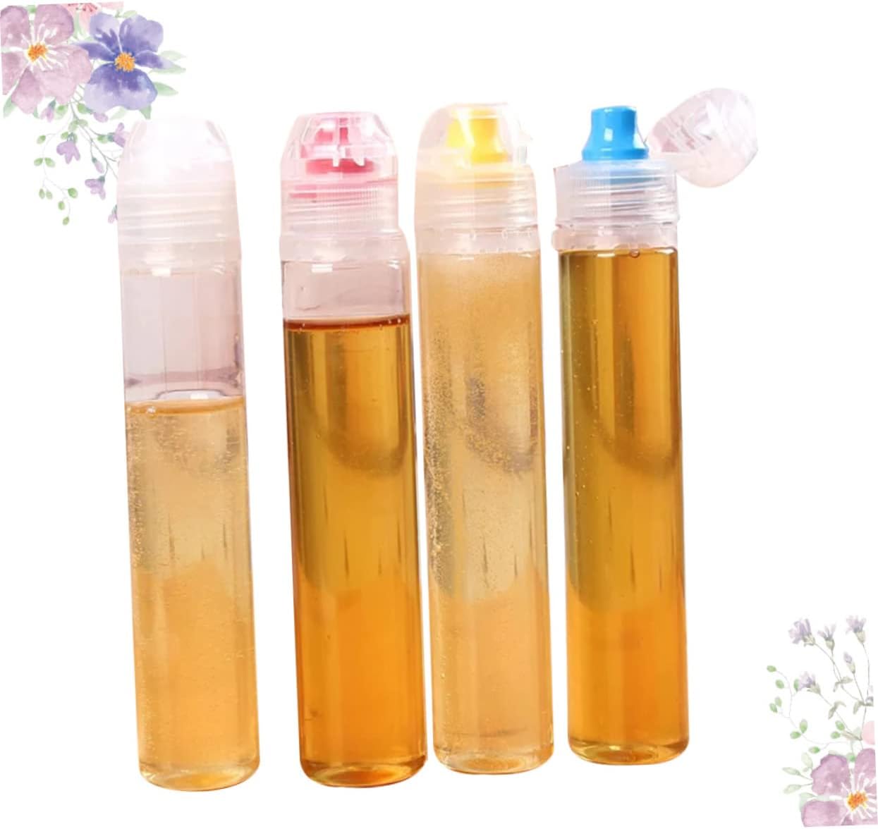PRETYZOOM 4Pcs Portable Squeeze Honey Bottles Travel Makeup Containers with Lids Mini Plastic Food Storage Jars Leak-Proof Makeup Pots for Creams and Lotions Random Color image 4