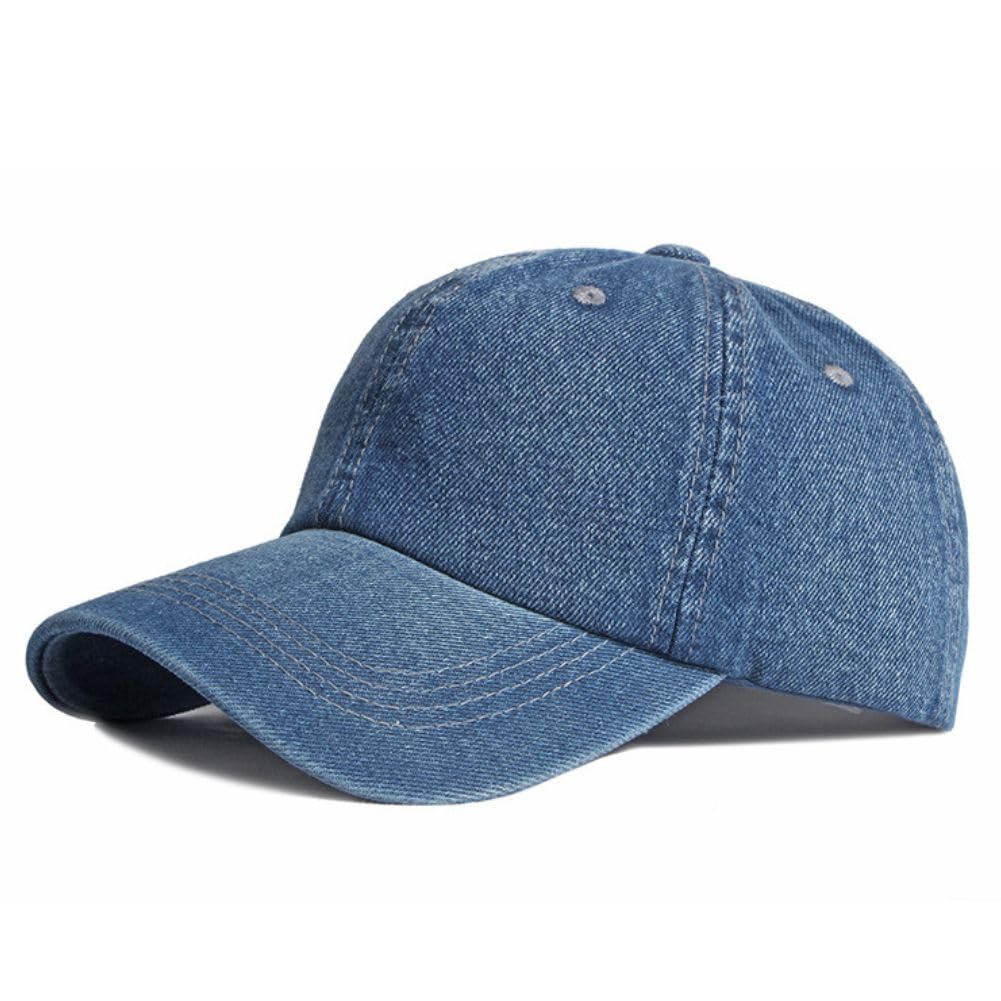 FASHIXDDenim Baseball Cap Hats Washed Outdoor Trucker Caps Travel Adjustable