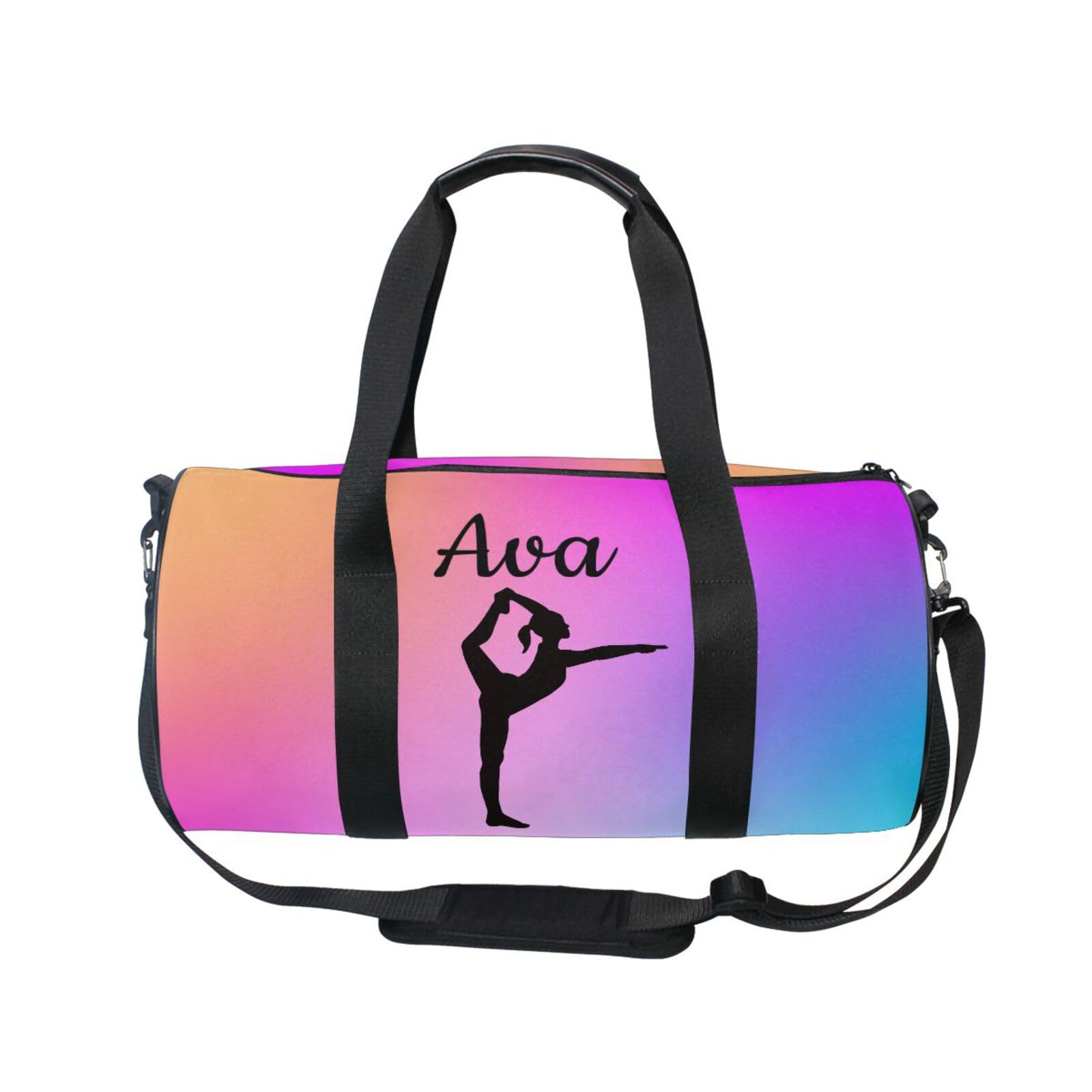 Personalised Gymnastics Bag for Girls Custom Name Kids Gym Bag Gymnastics Magenta Turquoise Dance Bags Sport Gymnastics Equipment Storage Customise Gymnastics Gifts for Gymnastics