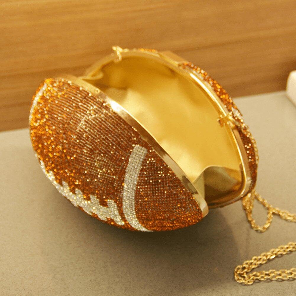 Mujeres Football Forma Rhinestone Purse Night Purse Bling Bling Bolsas De Boda De Fiesta De Bodas Rhinestone Football Purse