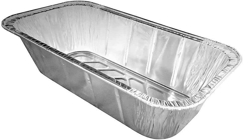 KitchenDance Disposable Aluminum Loaf Pans - Rectangular Aluminum Foil Pans for Meat Loaf's, Breads, Apple Cakes - Baking Pan Perfect for Baking, Cooking, and Preparing Food, 5 Pound Loaf, 50 Count