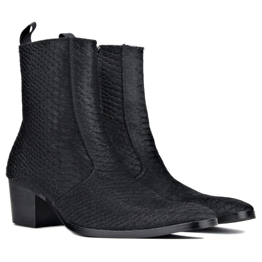 Amazon.com | OSSTONE Men Chelsea Ankle Boots Leather