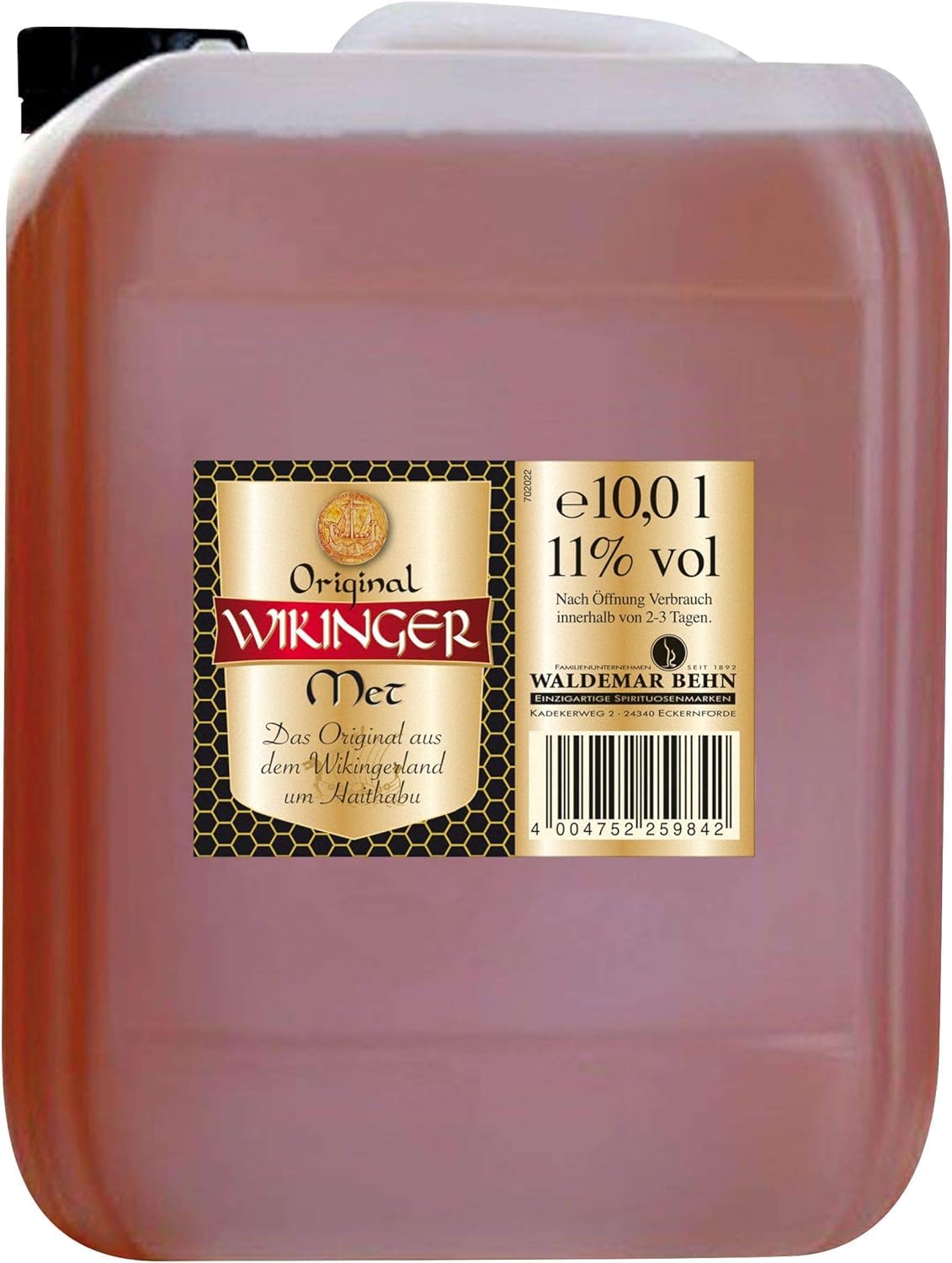 Original Wikinger Met | 1 x 10l im Kanister | Honigwein aus der historischen Ursprungsregion in Norddeutschland | fruchtig aromatisch | Das Originall