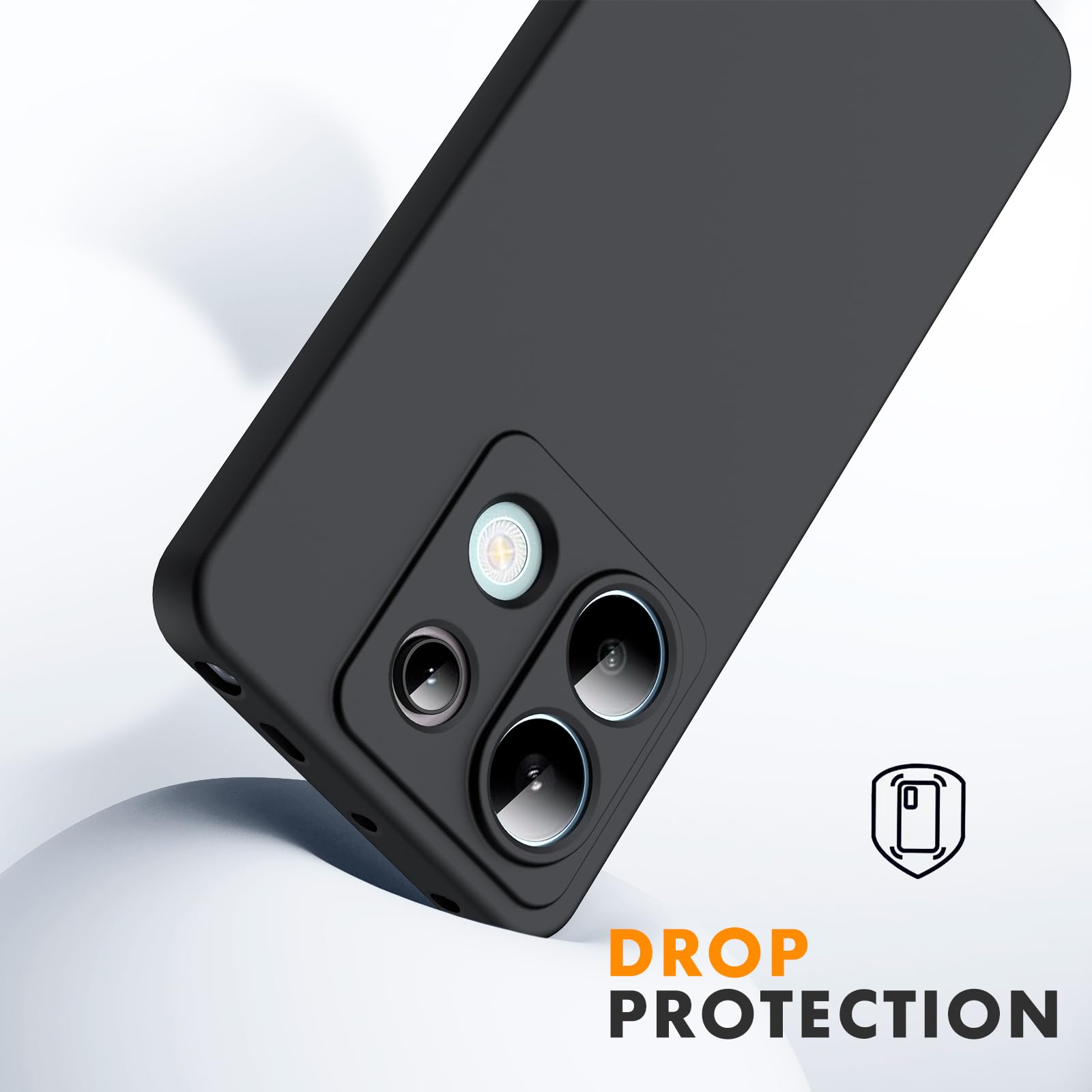 Custodia In Fibra Di Carbonio Per Xiaomi Redmi Note 13 Pro 5G / Poco X6 5G - Silicone TPU Morbido, Antigraffio, Antiurto, Protezione Militare, Nero - 4