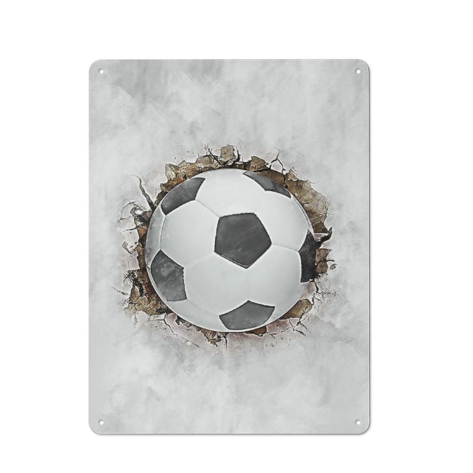 Junmoney Style-6 Football Ball Rustic Metal Plaque 40X30cm For Café Or Restaurant, Wall Decor For People Reorganising Café And Restaurant