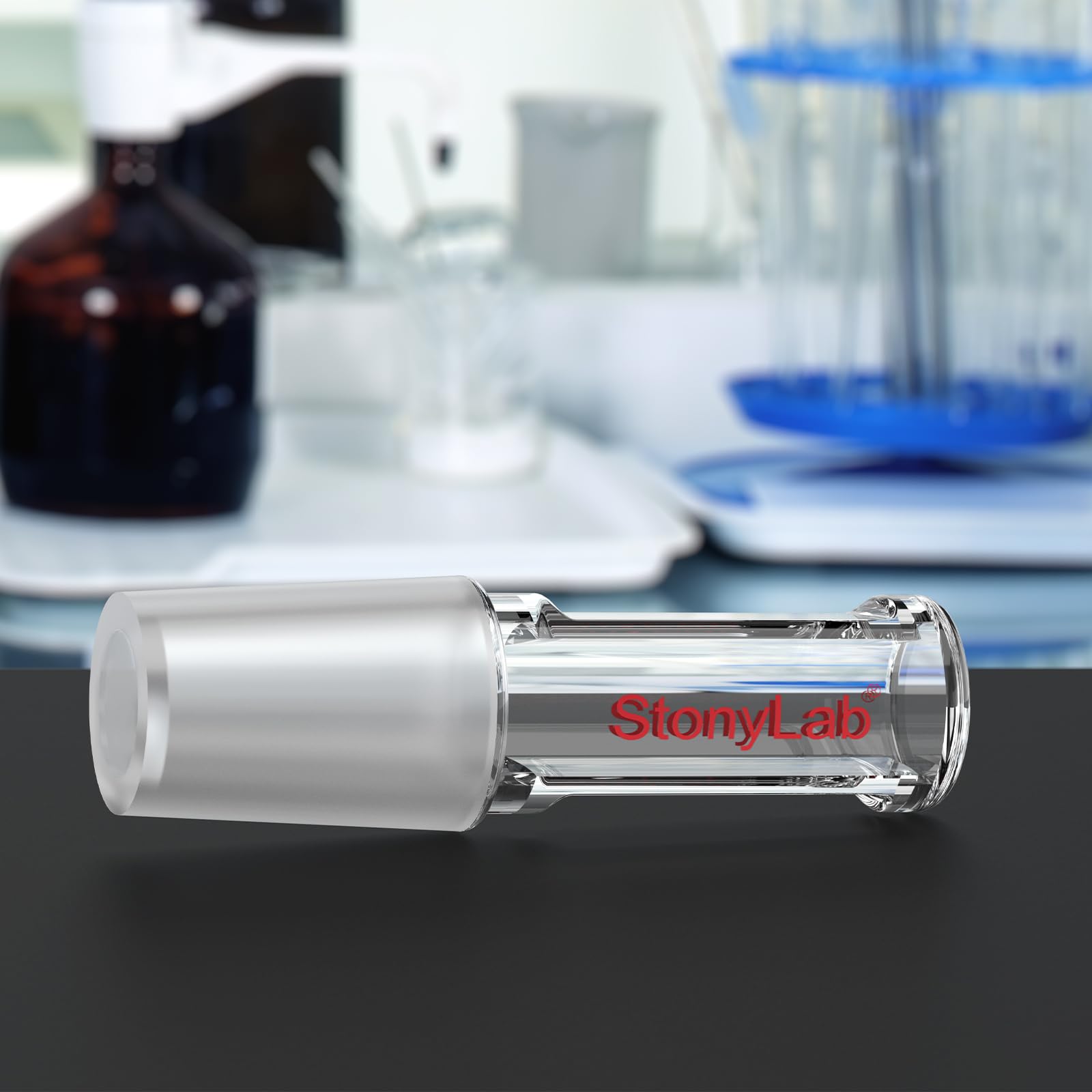 stonylab Tappo in Vetro Borosilicato, Tappo Dritto Cavo con Fondo Chiuso (1 Pezzo), per Recipienti di Reazione da Laboratorio, Giunto 14/20