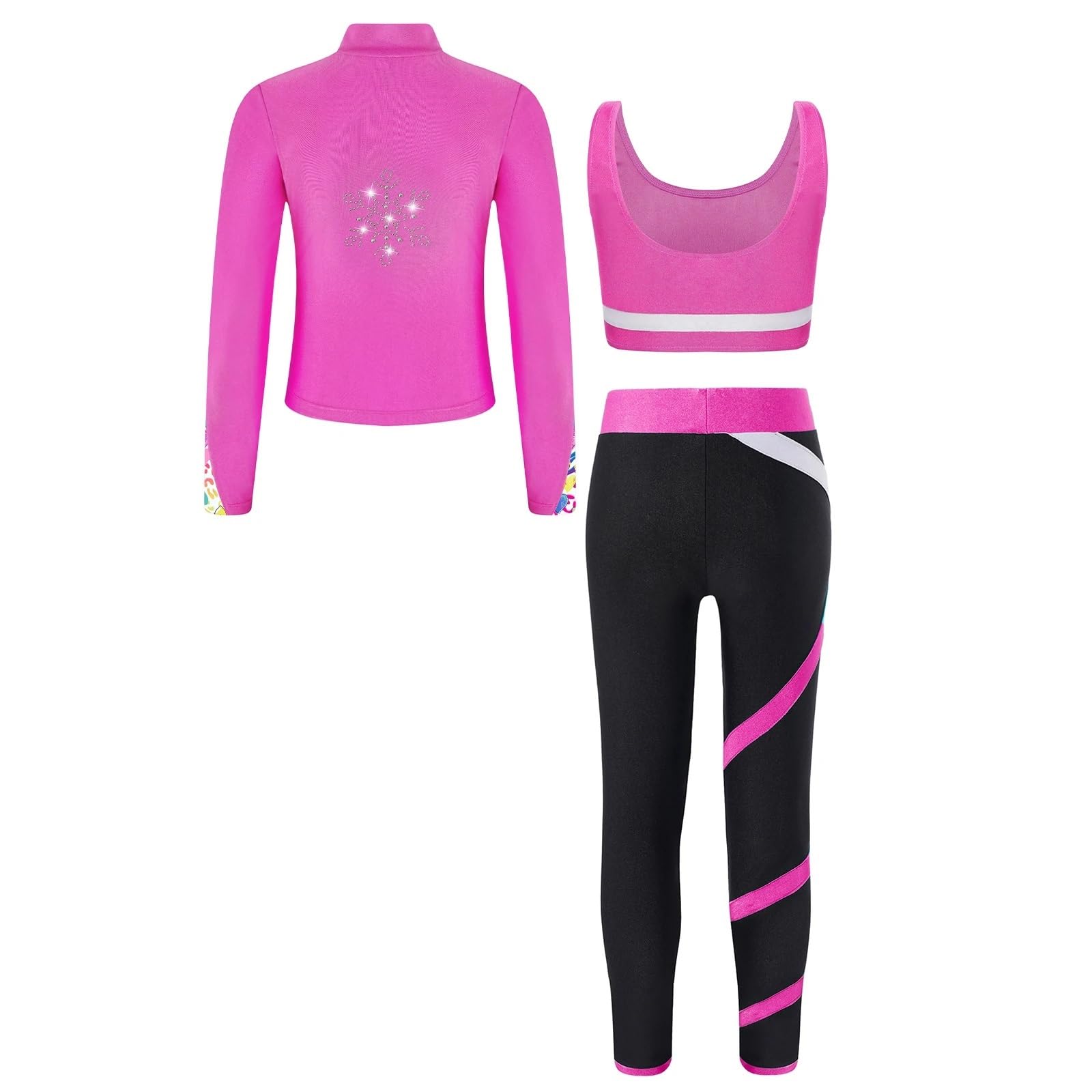 Abbigliamento Bambina Tute sportive for bambini Set sportivo for bambini for ragazze Palestra Abiti sportivi Gilet con leggings Felpa con cerniera a maniche lunghe Abbigliamento sportivo(Light Purple,