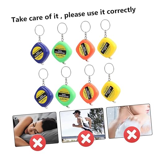 Miniatura 2 de Llavero ligero cuadrado cinta métrica regla retráctil compacta herramienta de cinta métrica para hombres mujeres al azar