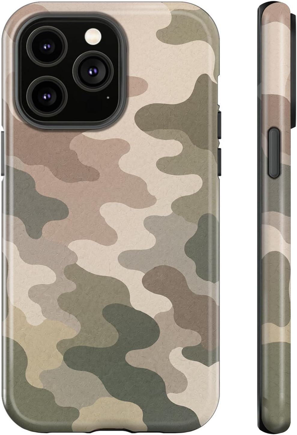 for iPhone 16e/17e Case,Vintage Earth‑Tone Camo,Shockproof Case
