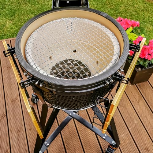 Grille de barbecue ronde inox multifonction pour cuisson intérieure extérieure