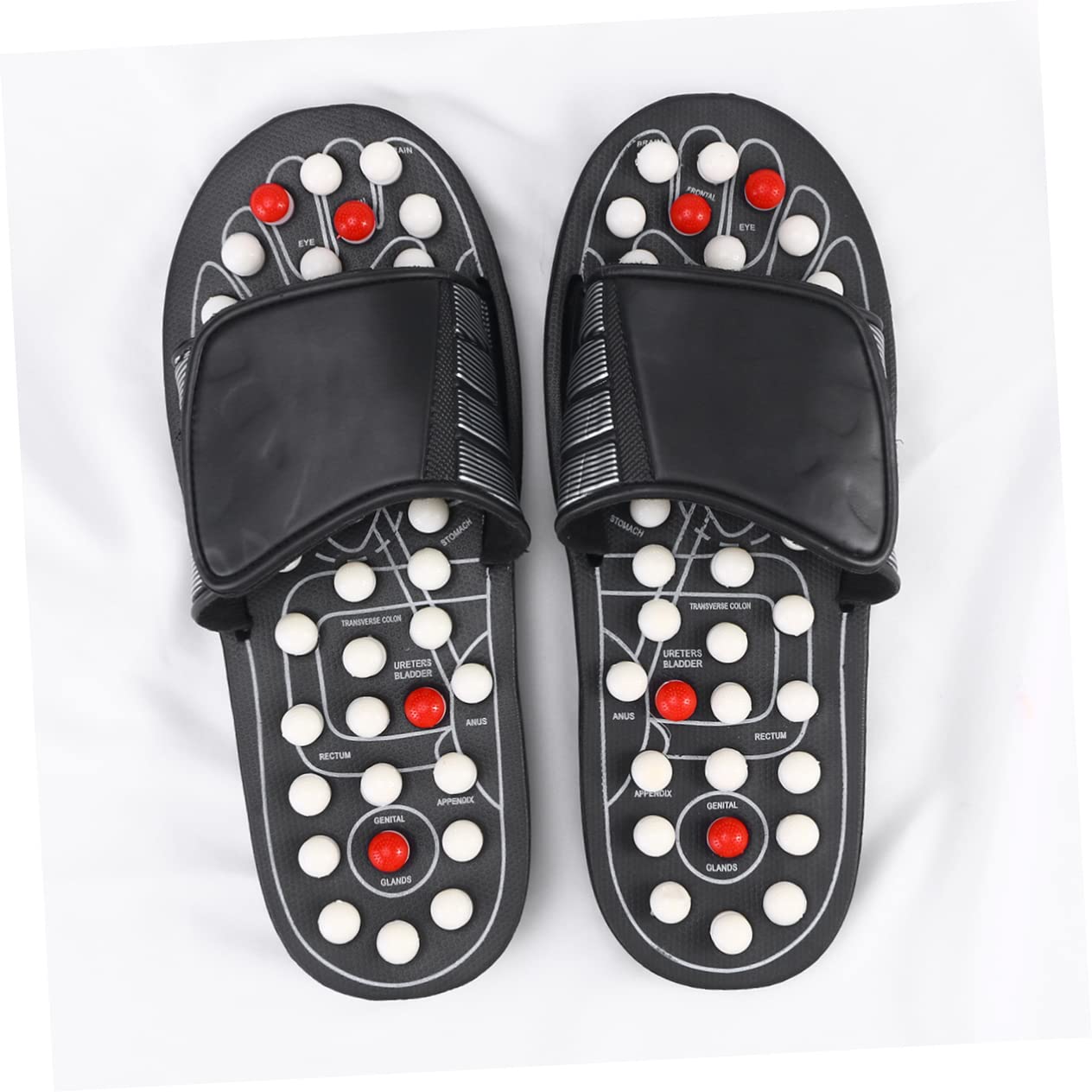 GARVALON Sandalen Für Fußmassage Akupunktur-massageball Für Männer Und Frauen Plantarfasziitis-linderung Tai Chi Gossip-design Größe 42–43