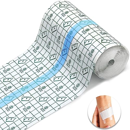 TECHEEL Vendaje Impermeable Transparente 15 cm x 10 m, Cinta Adhesiva Médica Para Herida, Vendaje Elástico Para Tatuajes
