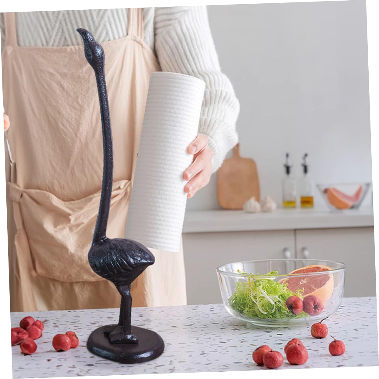 TOPBATHY Portarrollos De Cocina Metal Práctico Cocina Baño Encimera Hierro Robusto